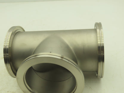 Pfeiffer Nor-Cal 3TISO100OF 4" Vacuum Tube ISO-K Flanged Pipe Tee 304 Stainless