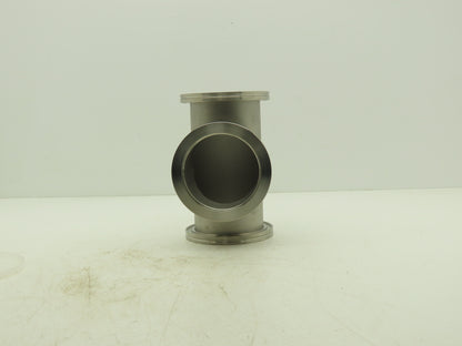 Pfeiffer Nor-Cal 3TISO100OF 4" Vacuum Tube ISO-K Flanged Pipe Tee 304 Stainless