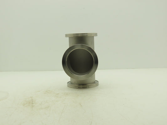 Pfeiffer Nor-Cal 3TISO100OF 4" Vacuum Tube ISO-K Flanged Pipe Tee 304 Stainless