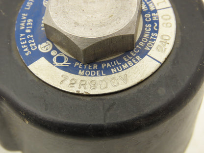 Peter Paul Electronics 72R9DCV Solenoid Valve 240V 60Hz 18 W 100PSI 1/4" Ser DQ