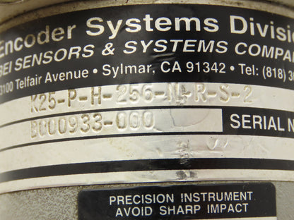 BEI Technologies K25-P-H-256-N-R-S-2 Rotary Encoder 19-Pin 5-24VDC 9.52mm Shaft