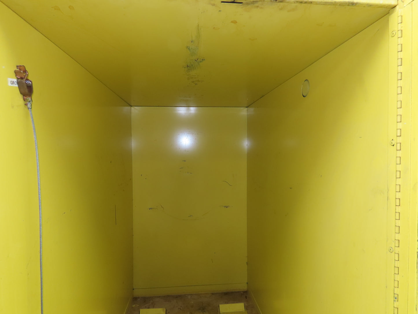 Eagle 1928 Flammable Safety Cabinet 55 Gallon In Use Horizontal Drum