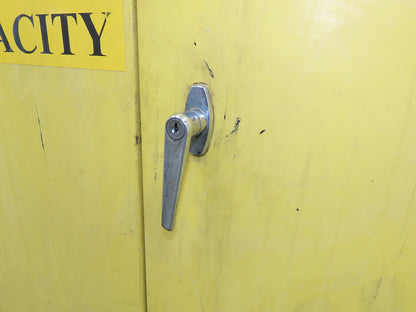 Eagle 1928 Flammable Safety Cabinet 55 Gallon In Use Horizontal Drum