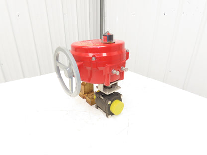 Bray Series 70 Electric Actuator 70-0081-113D0-536 w/ 2" NPT 3-Piece Ball Valve