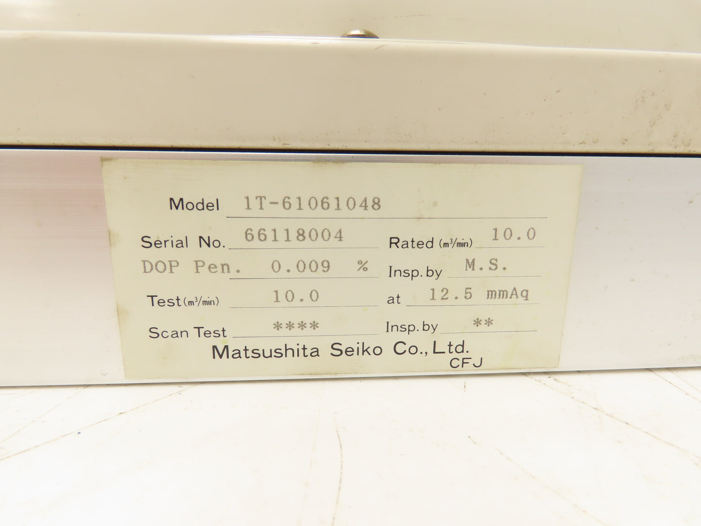 Matsushita Seiko BV-100CRF-T Thin Clean Module Filtration Unit 100v