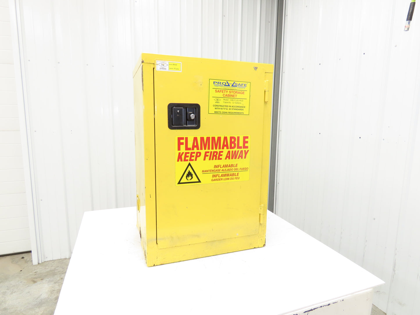 Pro Safe CAB-F12G-M1D Flammable Safety Cabinet 12 Gal Yellow Manual Close