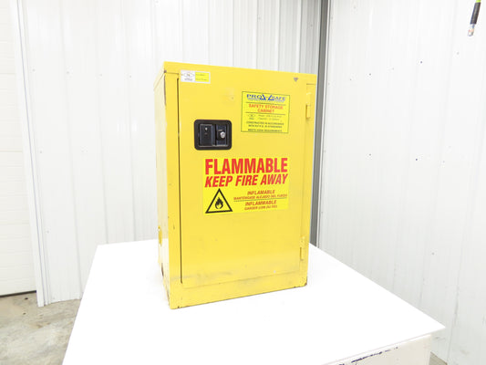 Pro Safe CAB-F12G-M1D Flammable Safety Cabinet 12 Gal Yellow Manual Close