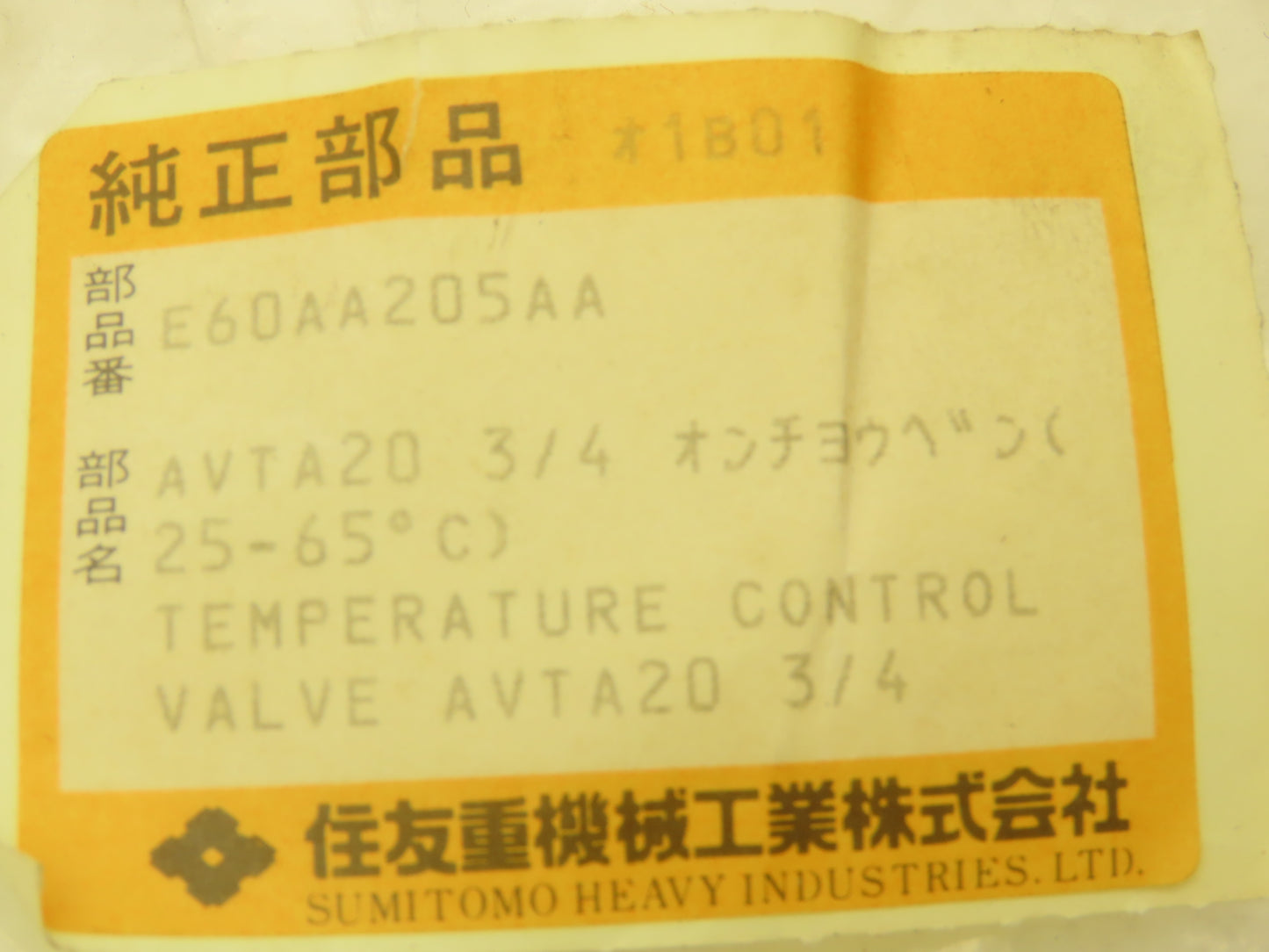 Nichiden Kogyo E60AA205AA Water Temperature Regulating Valve Remote Probe 3/4NPT
