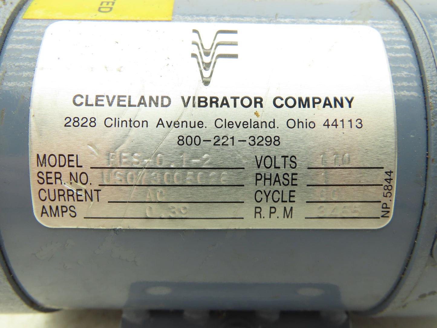 Cleveland Vibrator RES-0.1-2 Single Phase Rotary Electric Vibrator 3165RPM