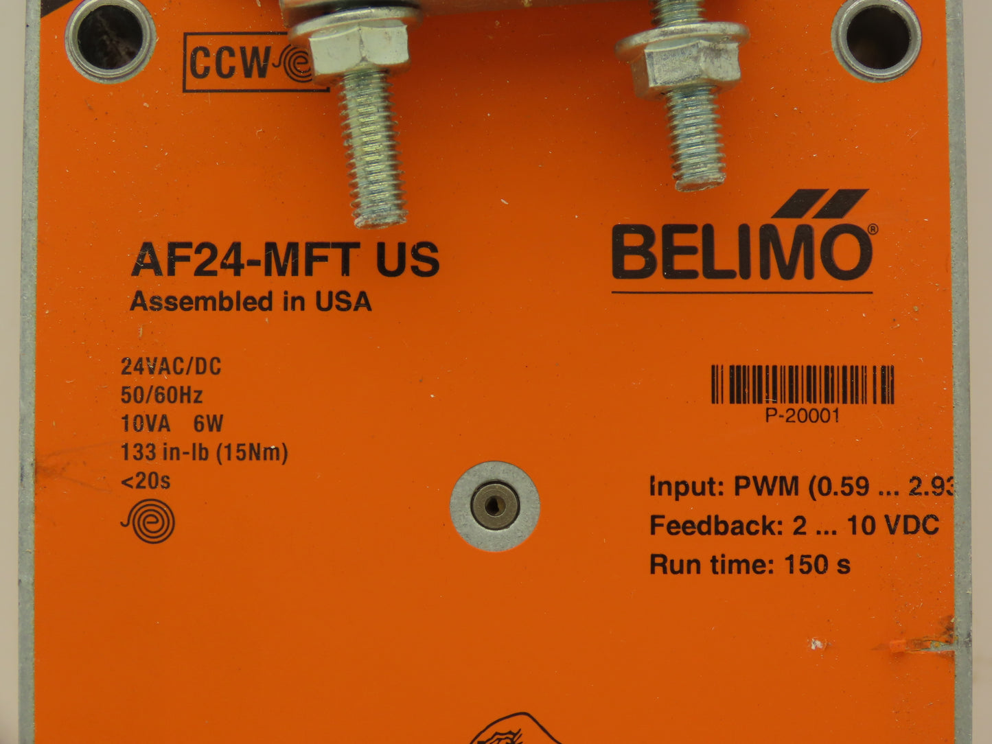 Belimo AF24-MFT US HVAC Electric Damper Actuator 24VDC Spring Return 150 S Run