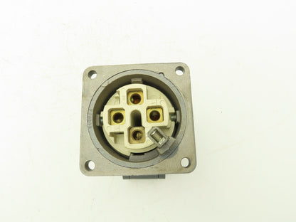 Russellstoll Receptacle W Flap Cover Lid Rubber Seal 60A 250/480VAC  3 Pole