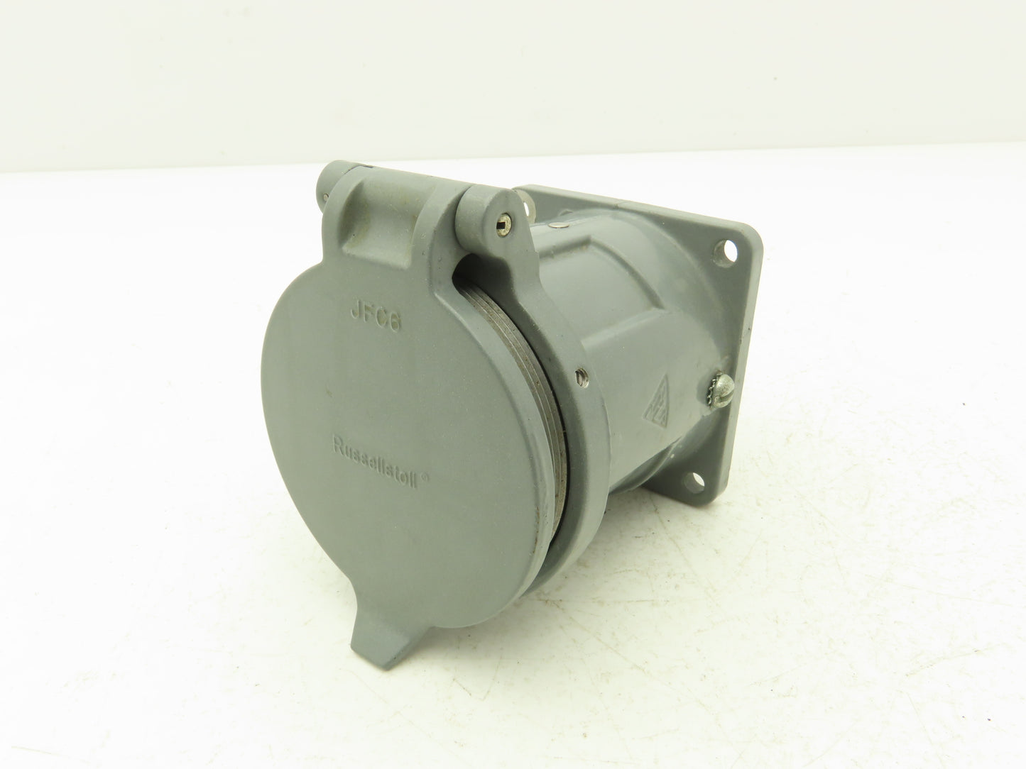 Russellstoll Receptacle W Flap Cover Lid Rubber Seal 60A 250/480VAC  3 Pole
