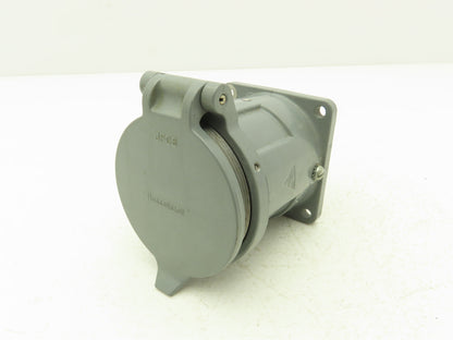 Russellstoll Receptacle W Flap Cover Lid Rubber Seal 60A 250/480VAC  3 Pole
