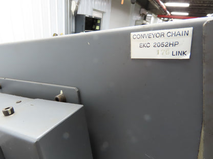 Hakusan 8' Chip Conveyor 17"W x 60" Infeed 45-49"H Discharge 230V 3PH