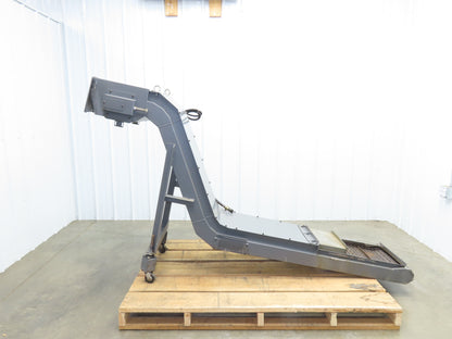 Hakusan 8' Chip Conveyor 17"W x 60" Infeed 45-49"H Discharge 230V 3PH