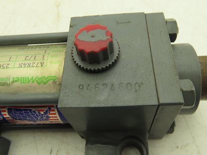Miller A72R4N Pneumatic Air Cylinder 1.5" Bore 1" Stroke 250psi Lug Foot Mount