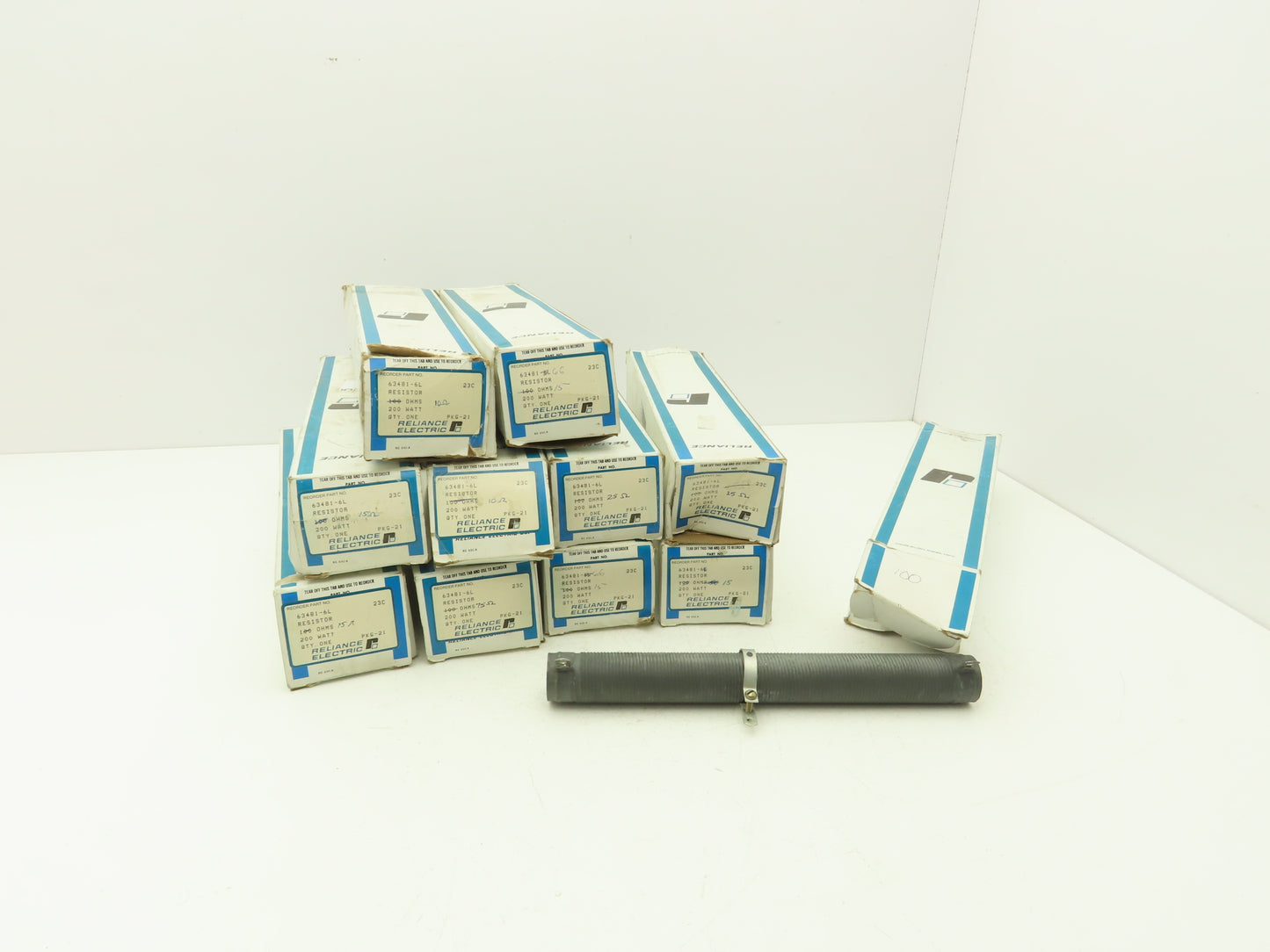Reliance 63481-6L Resistor Assorted 2-10Ohms 6-15 1-25 1-75 1-100 Lot of 11