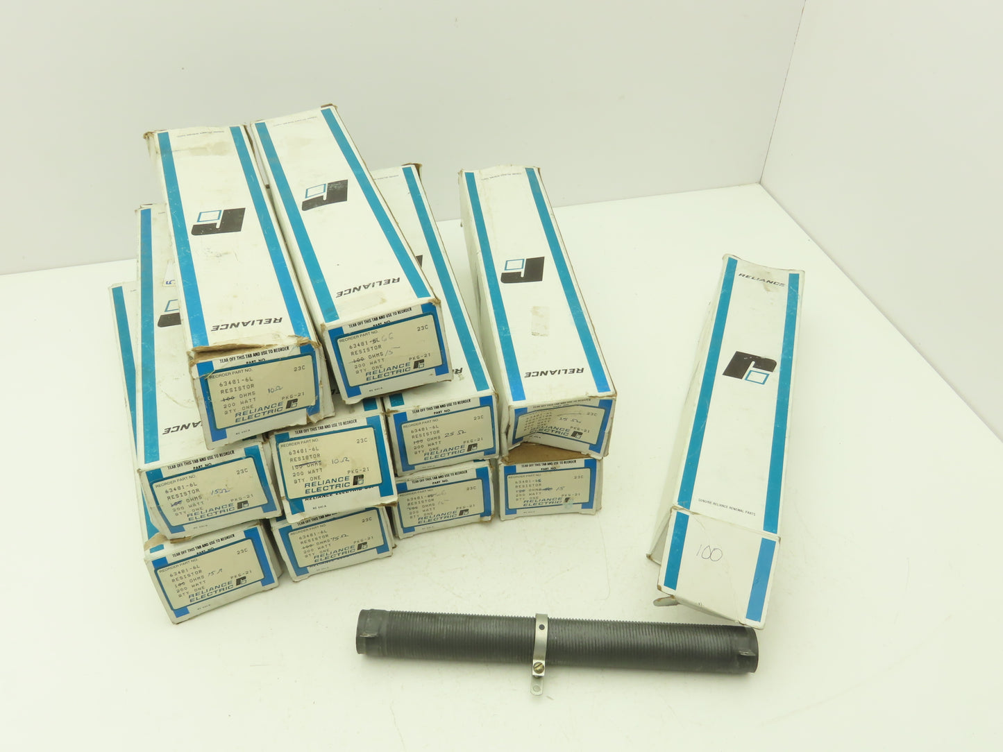 Reliance 63481-6L Resistor Assorted 2-10Ohms 6-15 1-25 1-75 1-100 Lot of 11
