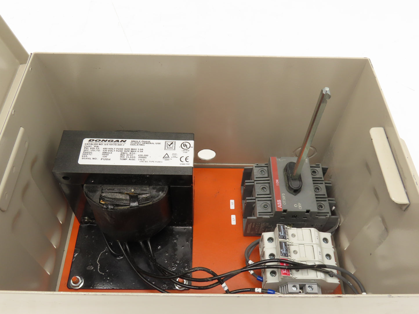 Dongan TDL-170 Transformer Lighting Disconnect 1/2KVA 1PH HV 480V LV 120V