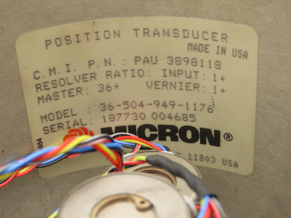 Micron 36-504-949-1176 Position Transducer Resolver Encoder PAU 3898118