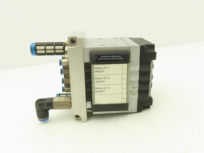 Festo 010855 Pneumatic 4 Valve Assembly 161 360 T302 Air Manifold