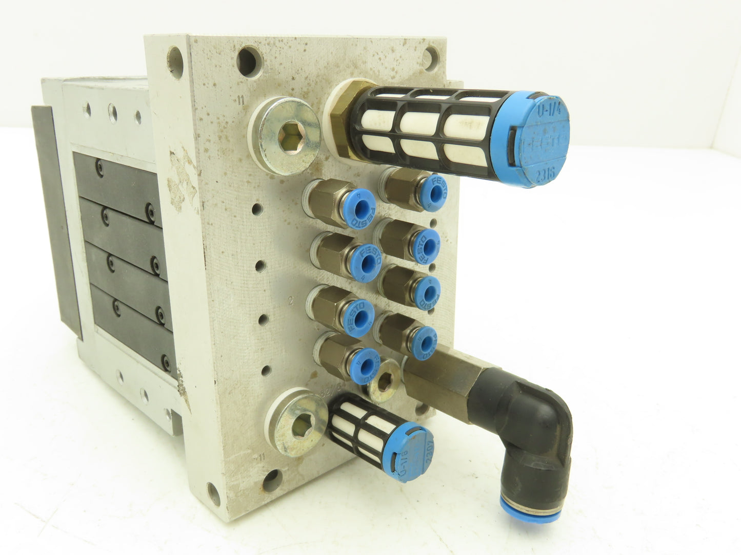 Festo 010855 Pneumatic 4 Valve Assembly 161 360 T302 Air Manifold