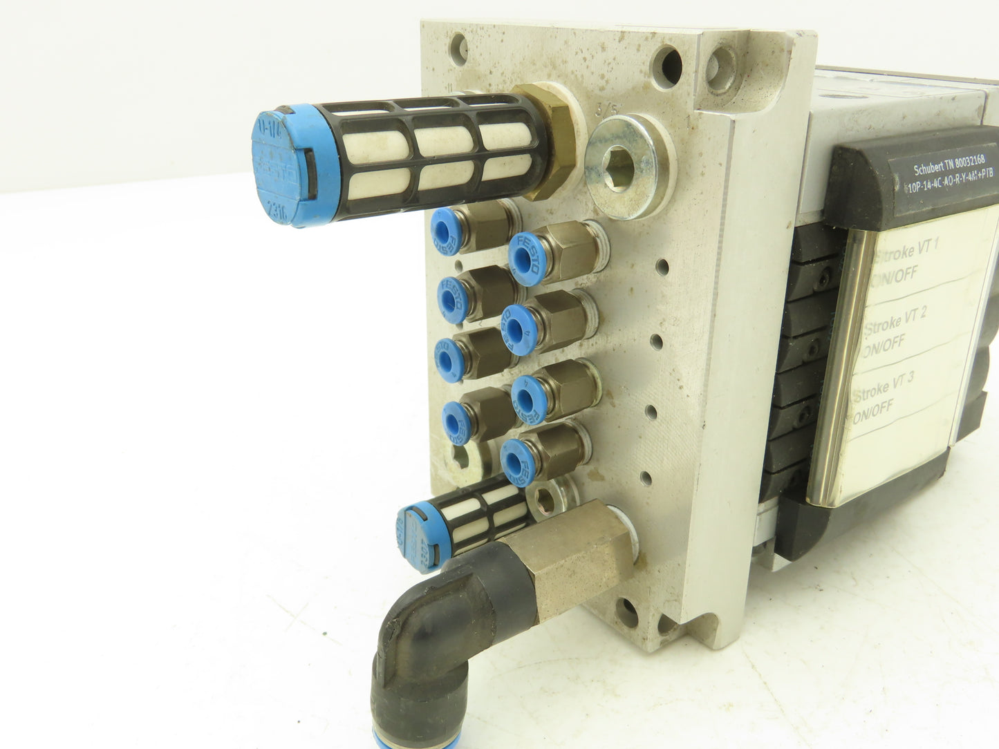 Festo 010855 Pneumatic 4 Valve Assembly 161 360 T302 Air Manifold