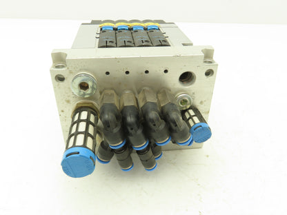 Festo 012040 Pneumatic 4 Valve Assembly 161 360 T302 Air Manifold