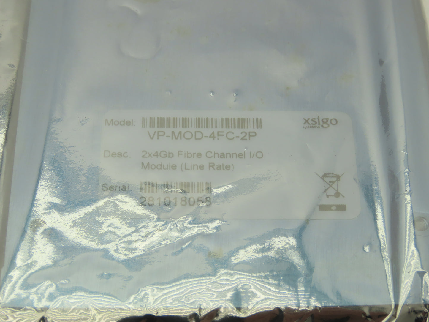 Xsigo VP-MOD-4FC-2P 2x4GB Fiber Channel I/O Module 2 Port 4 Gigabyte Channel