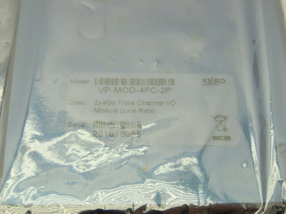 Xsigo VP-MOD-4FC-2P 2x4GB Fiber Channel I/O Module 2 Port 4 Gigabyte Channel