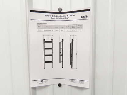 ROM Semi Trailer Side Stem Ladder & Carrier Storage Box Aluminum Step Safe Fleet