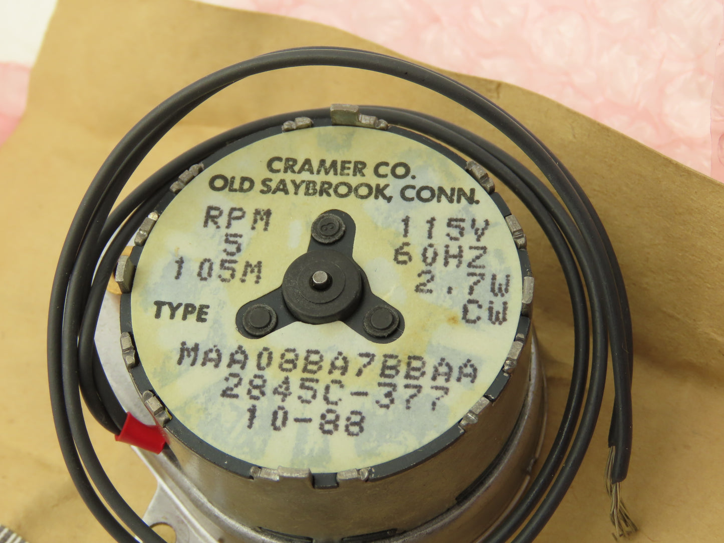 Cramer Co 2845C-377 Gearcase Motor 115V 60hz 2.7W 5RPM Lot of 2