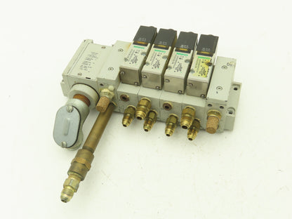 Numatics 041SA400M000061 Pneumatic Solenoid Valve 4-Station Manifold 24VDC