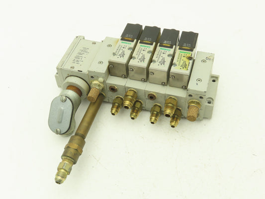 Numatics 041SA400M000061 Pneumatic Solenoid Valve 4-Station Manifold 24VDC