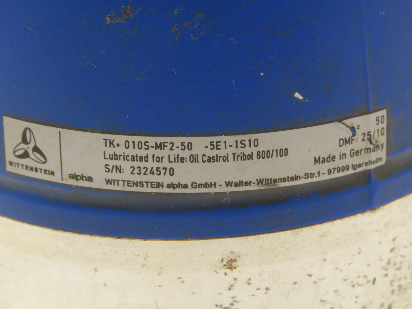 Wittenstein TK010S-MF2-50-5E1-1S10 Hypoid Right Angle Gearbox 50:1 Shaft 19mm ID