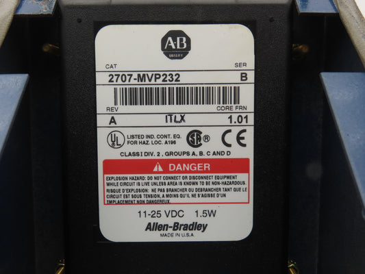 Allen Bradley 2707-MVP232 MicroView Operator Interface Panel Series B