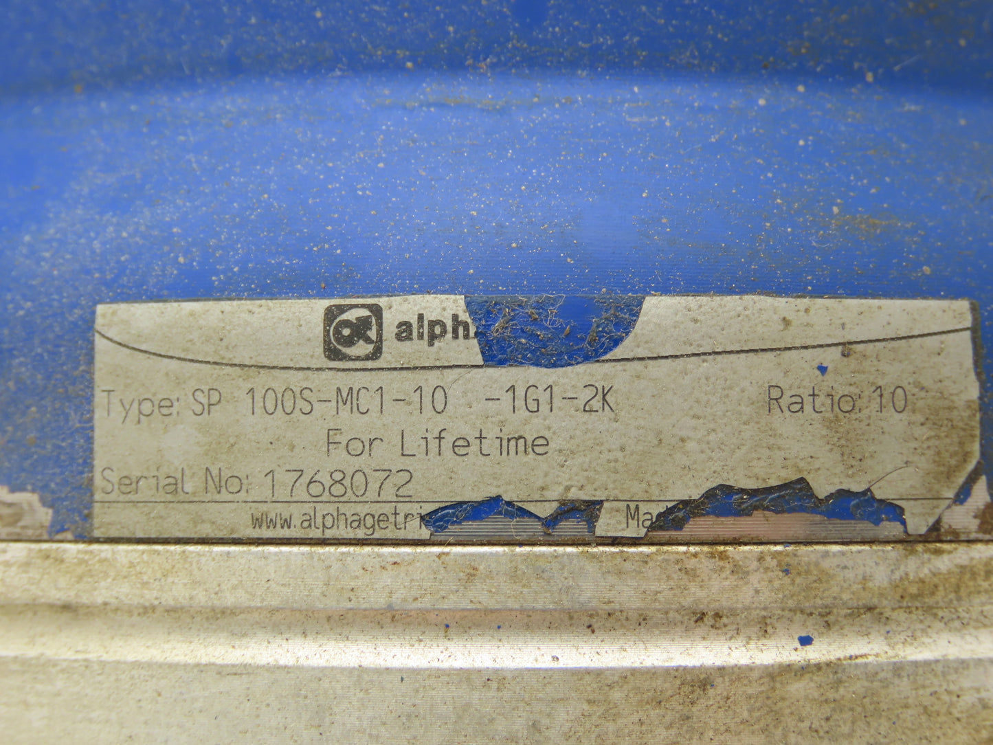 Alpha Wittenstein SP100S-MC1-10-1G1-2K Servo Gearbox 10:1 Inline Reducer