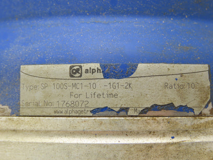 Alpha Wittenstein SP100S-MC1-10-1G1-2K Servo Gearbox 10:1 Inline Reducer