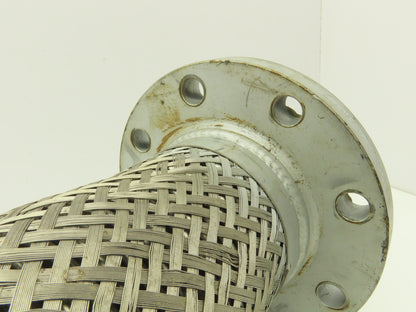 4"x 16" Steel Flanged Stainless Braided Flex Hose Pipe Expansion Joint 8-Bolt