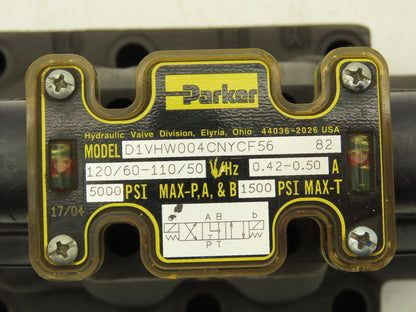 Parker D61VW011C4NYCF56 Directional Solenoid Valve 120V 50/60HZ 5000PSI P A B