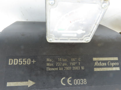 Atlas Copco DD550+ Compressed Air Filter 232psi with 3" Ball Valve 2901-2003-10