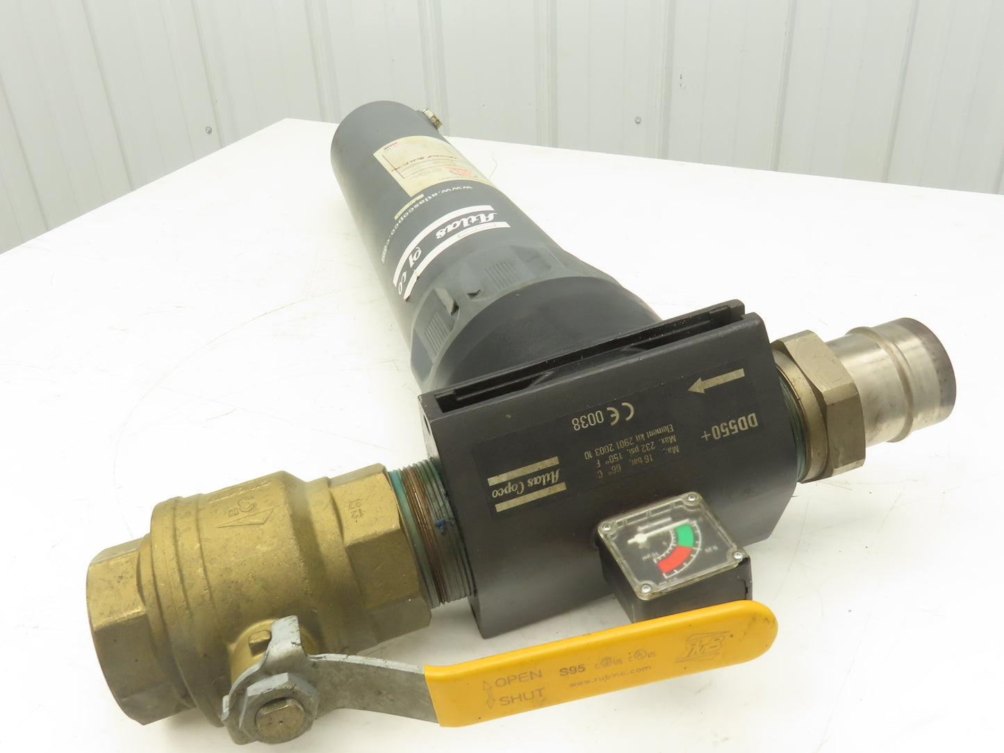 Atlas Copco DD550+ Compressed Air Filter 232psi with 3" Ball Valve 2901-2003-10