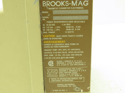 Brooks Mag 3570 Digital Magnetic Flowmeter Flow Transmitter 3575A5D4L6WB