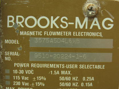 Brooks Mag 3570 Digital Magnetic Flowmeter Flow Transmitter 3575A5D4L6WB