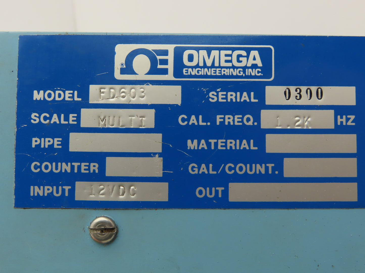 Omega Engineering FD603 Ultrasonic Flowmeter Multi Scale Vintage 12VDC