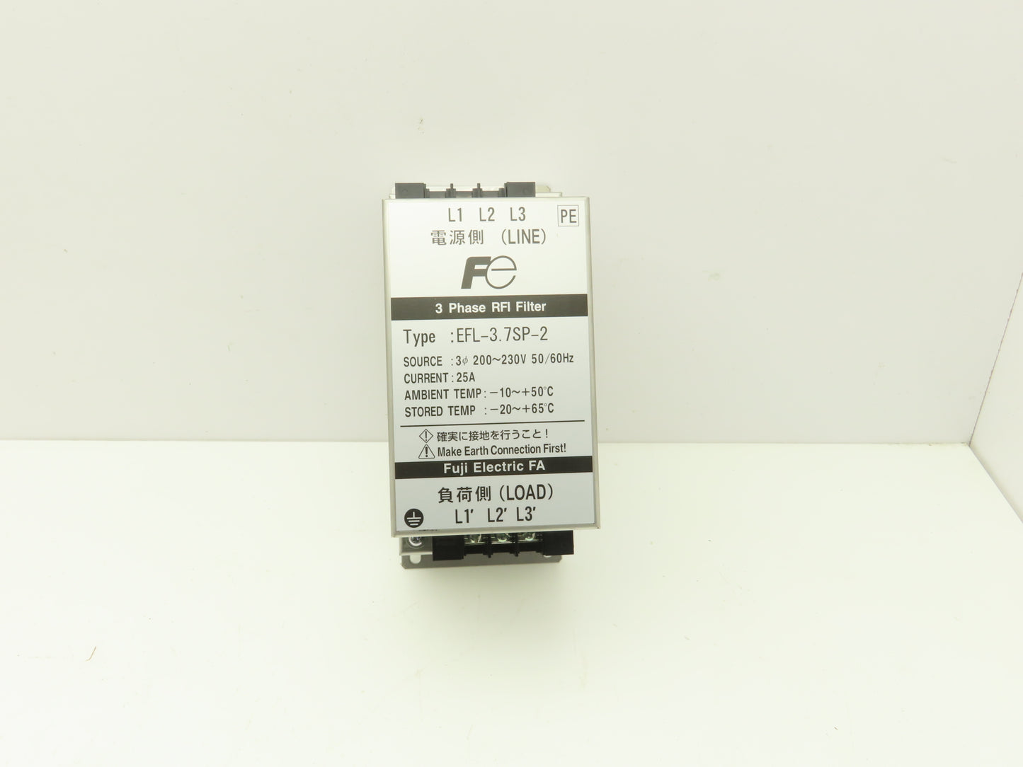 Fuji Electric EFL-3.7SP-2 3Ph RFI Line Filter Input 200-230VAC 50/60Hz 25A