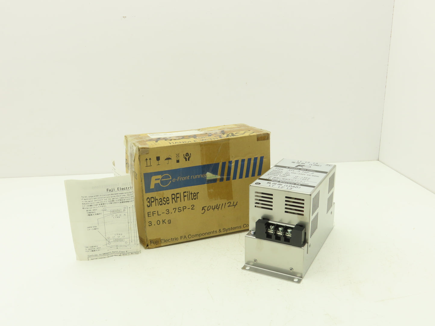 Fuji Electric EFL-3.7SP-2 3Ph RFI Line Filter Input 200-230VAC 50/60Hz 25A