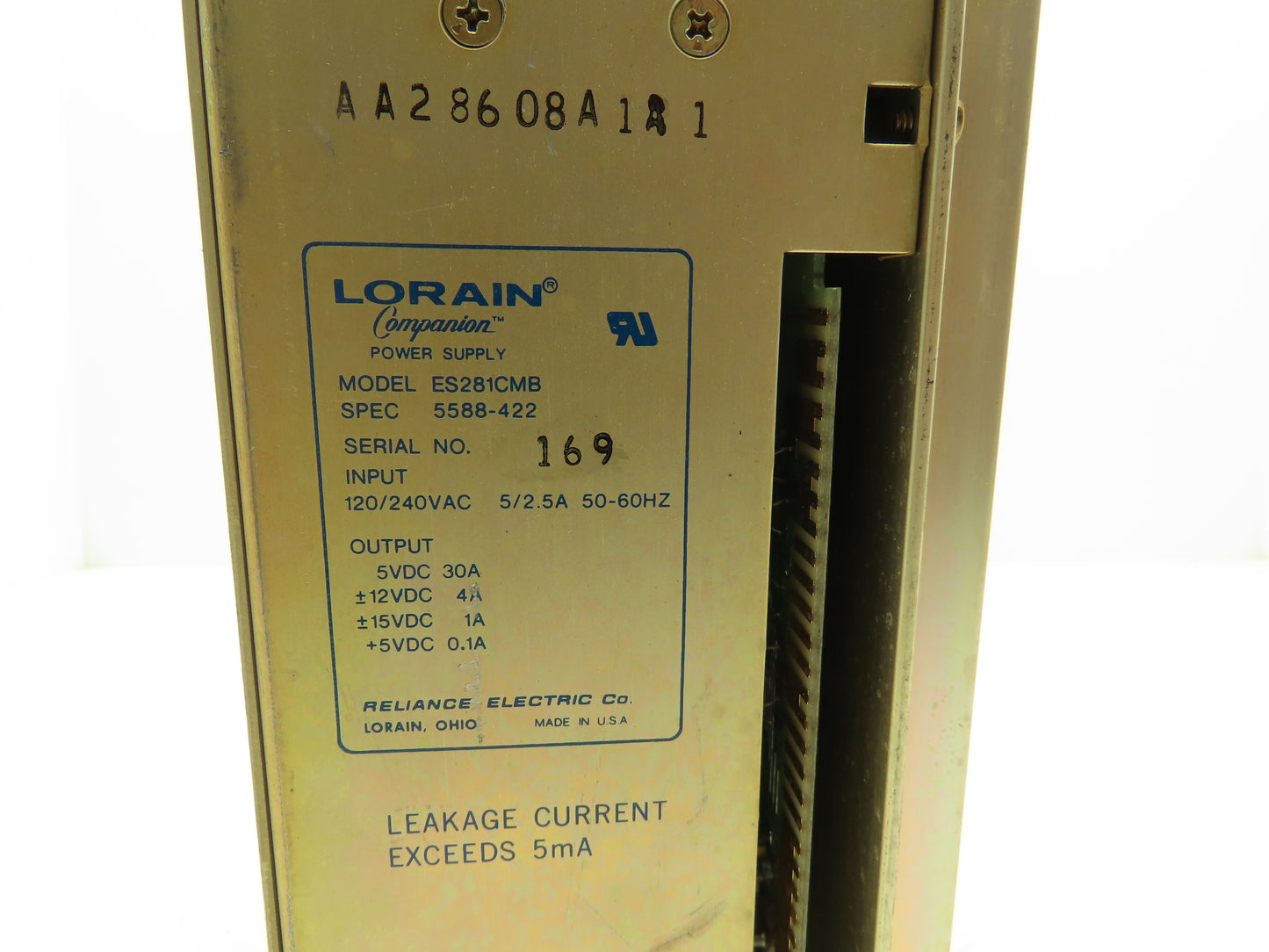 Reliance Electric ES281CMB Lorain PLC Power Supply Module 57491