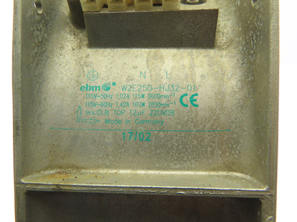 Ebm W2E250-HJ32-01 Axial Cooling Fan 11"Square 115V 1PH 1100CFM M2E068-DF