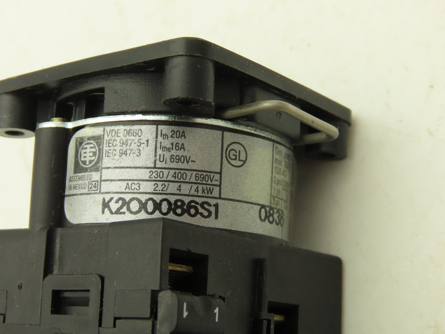 Telemecanique 9003AEQ3819 Rotary Cam Switch Assy 300VAC 12A W KAD1PZ Knob